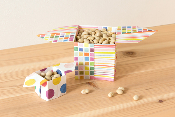 オリガミオリガミで作る可愛い箱で豆まき ミドリオンラインストア スタッフブログ