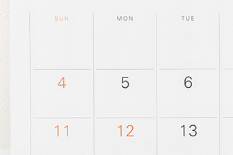 2026年版 日曜始まりのカレンダー