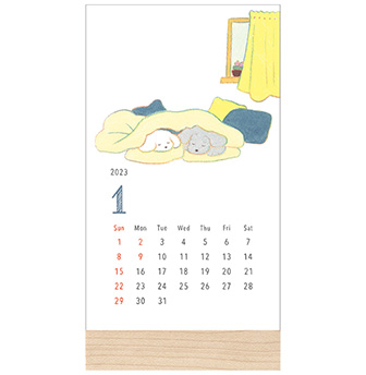 ミドリのカレンダー 2023年版 スタンドカレンダー イヌ柄