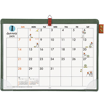 ミドリのカレンダー 2024年版 デスクカレンダー＜A4＞ オジサン柄