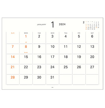 ミドリのカレンダー 2024年版 ハンガーカレンダー リフィル