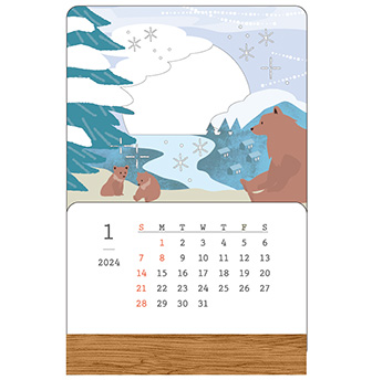 ミドリのカレンダー 2024年版 季節をのぞくカレンダー 風景柄