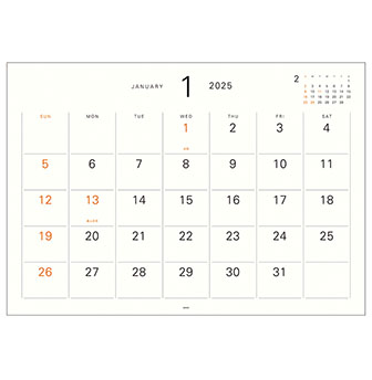 ミドリのカレンダー 2025年版 ハンガーカレンダー リフィル
