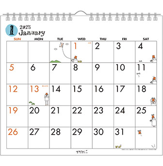 ミドリのカレンダー 2025年版 壁掛カレンダー＜L＞ オジサン柄