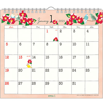 ミドリのカレンダー 2025年版 壁掛カレンダー＜L＞ トリ柄