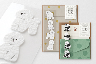 ふわっとした動物シール付レターセット