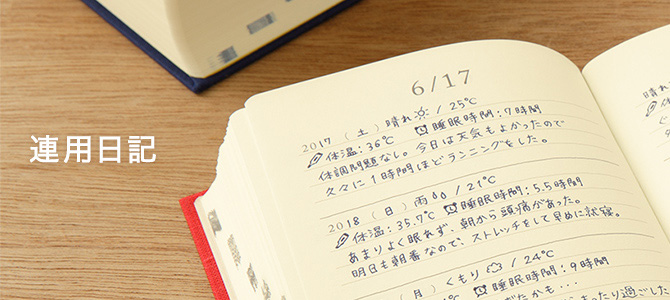 連用日記（3年日記、5年日記、10年日記、12ヵ月日記）｜ミドリ