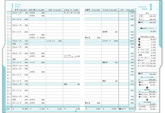 マネー管理ページ