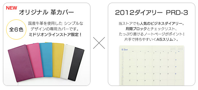 オリジナル革カバー×2012ダイアリー　PRD-3