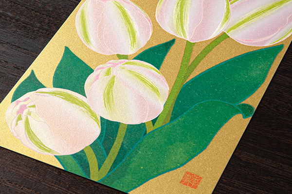 ハガキ/ポストカード｜紙シリーズ｜ポストカード チューリップ柄 S3
