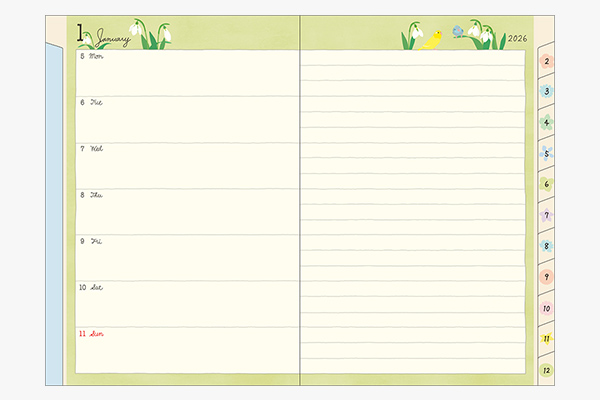 2026年版手帳｜【ポケットダイアリー】 B6 マンスリーブロック