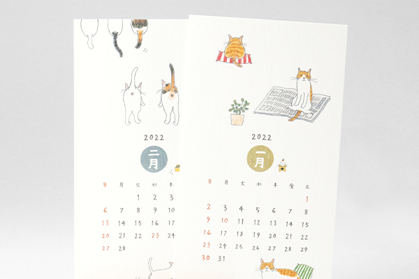 22年版カレンダー スタンドカレンダー ネコ柄 ミドリオンラインストア