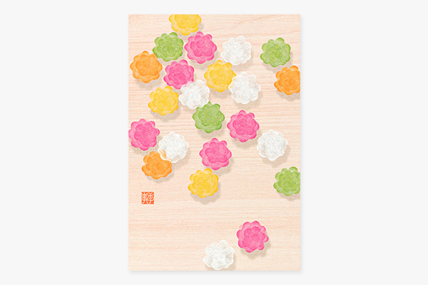 ハガキ/ポストカード｜紙シリーズ｜ポストカード 金平糖柄(80022006