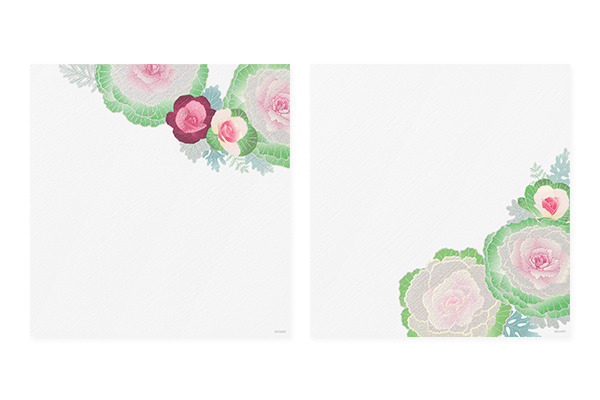 Rosemary彩ページ 便箋｜紙シリーズ｜便箋 シルク 葉牡丹リース柄(81004006