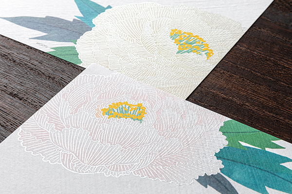 便箋｜紙シリーズ｜便箋 シルク 寒牡丹柄 S2(81006006)｜ミドリ