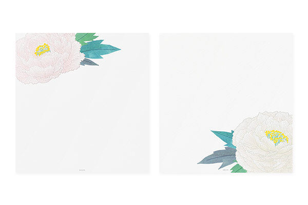 便箋｜紙シリーズ｜便箋 シルク 寒牡丹柄 S2(81006006)｜ミドリ