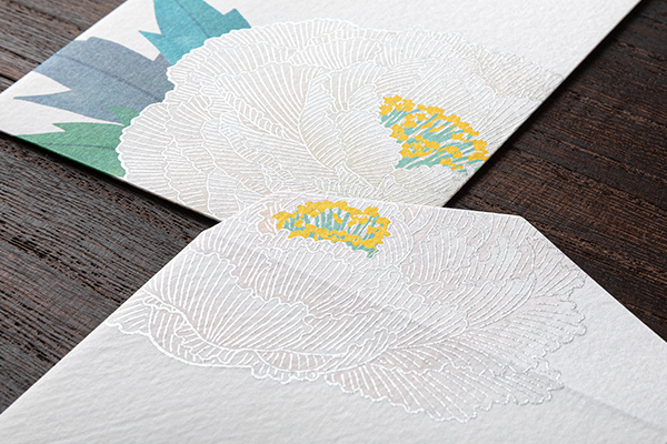 封筒｜紙シリーズ｜封筒 シルク 寒牡丹柄 S2(81007006)｜ミドリ