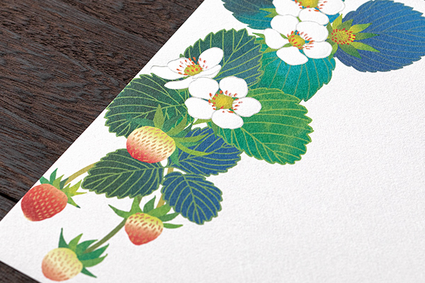 便箋｜紙シリーズ｜便箋 箔 苺柄 S2(81019006)｜ミドリオンラインストア