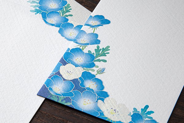 封筒｜紙シリーズ｜封筒 シルク ネモフィラ柄(81024006)｜ミドリ
