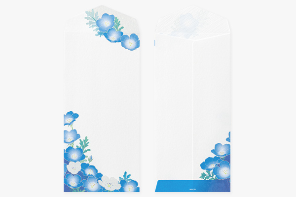 封筒｜紙シリーズ｜封筒 シルク ネモフィラ柄(81024006)｜ミドリ