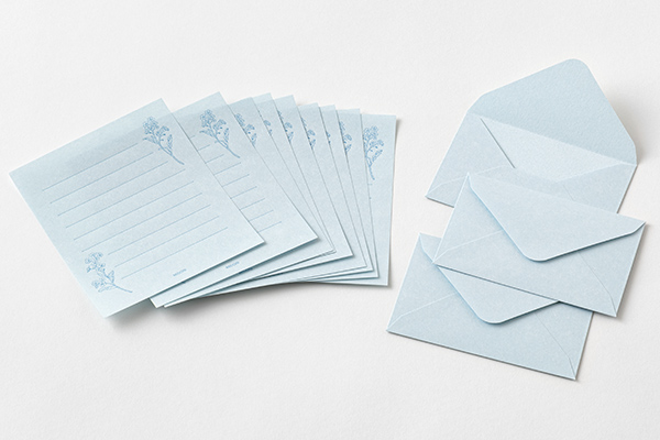 花色和紙 ミニレターセット 青(86941006)｜ミドリオンラインストア