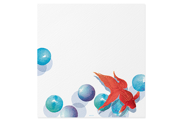 便箋｜紙シリーズ｜便箋 箔 ビー玉金魚柄(87171006)｜ミドリ