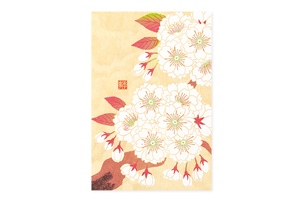 ハガキ/ポストカード｜紙シリーズ｜ポストカード 八重桜柄 
