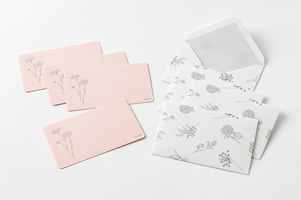 レターセット｜花色和紙 ミニカードセット ピンク(88789006)｜ミドリ