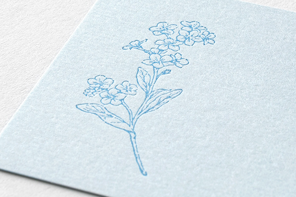 レターセット｜花色和紙 ミニカードセット 青(88792006)｜ミドリ