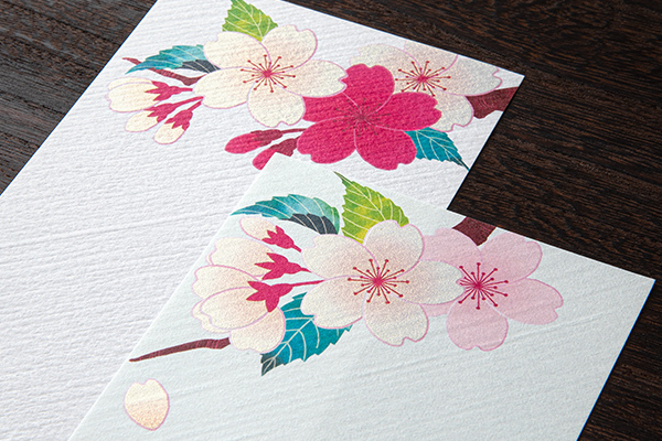 一筆箋｜紙シリーズ｜一筆箋 シルク 桜柄(89601006)｜ミドリオンライン