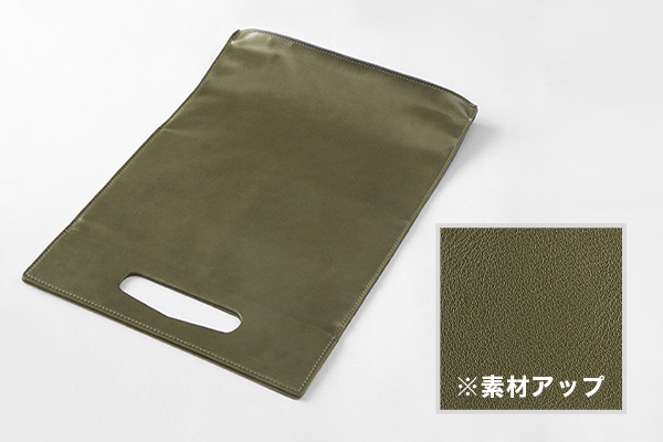 ストア限定】キャリングバッグ縦型 PUレザー カーキ(91803822