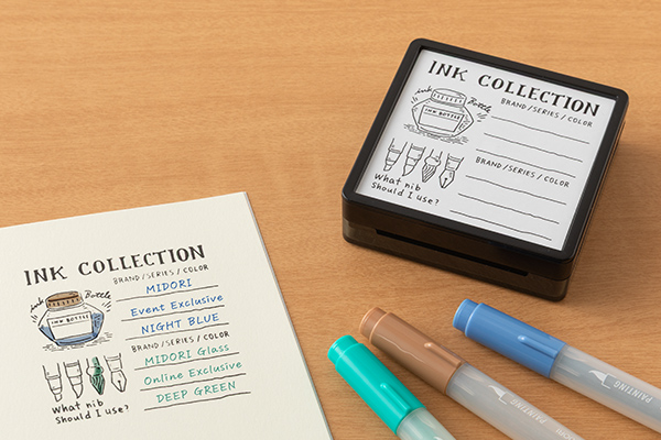 スタンプ 浸透印 インクコレクション柄 A(91804279)｜ミドリオンライン