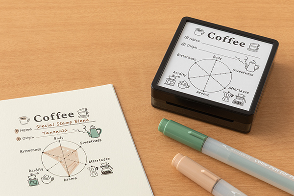 スタンプ 浸透印 コーヒー柄(91804280)｜ミドリオンラインストア