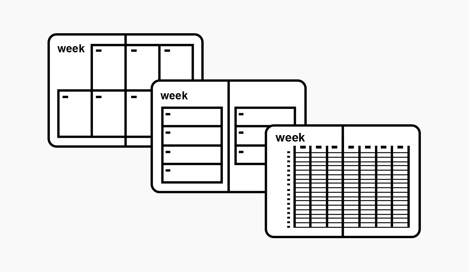 手帳・ダイアリー ウィークリー フォーマット