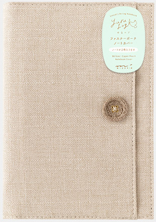 ノートカバー＜B6＞ ゆるログ 布 ベージュ｜MIDORI